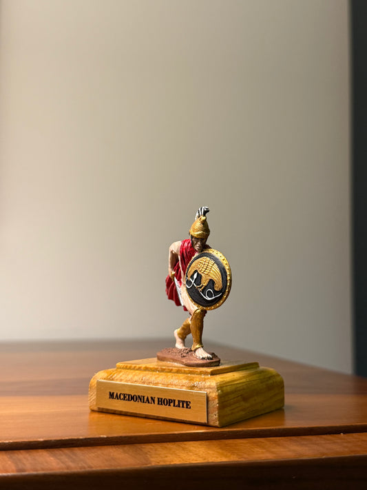 Macedonian Hoplite – 4th Century BCE Hand-Painted 54mm Collectible Metal Figurine (1:32 Scale)