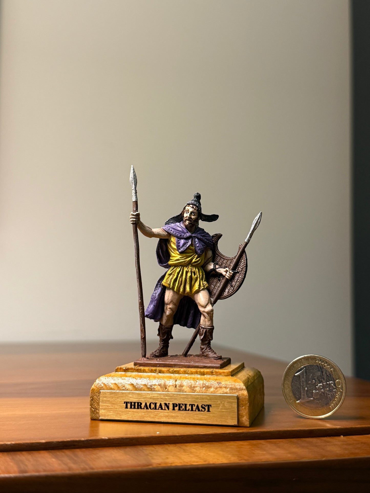 Thracian Peltast – 5th Century BCE Hand-Painted 54mm Collectible Metal Figurine (1:32 Scale)
