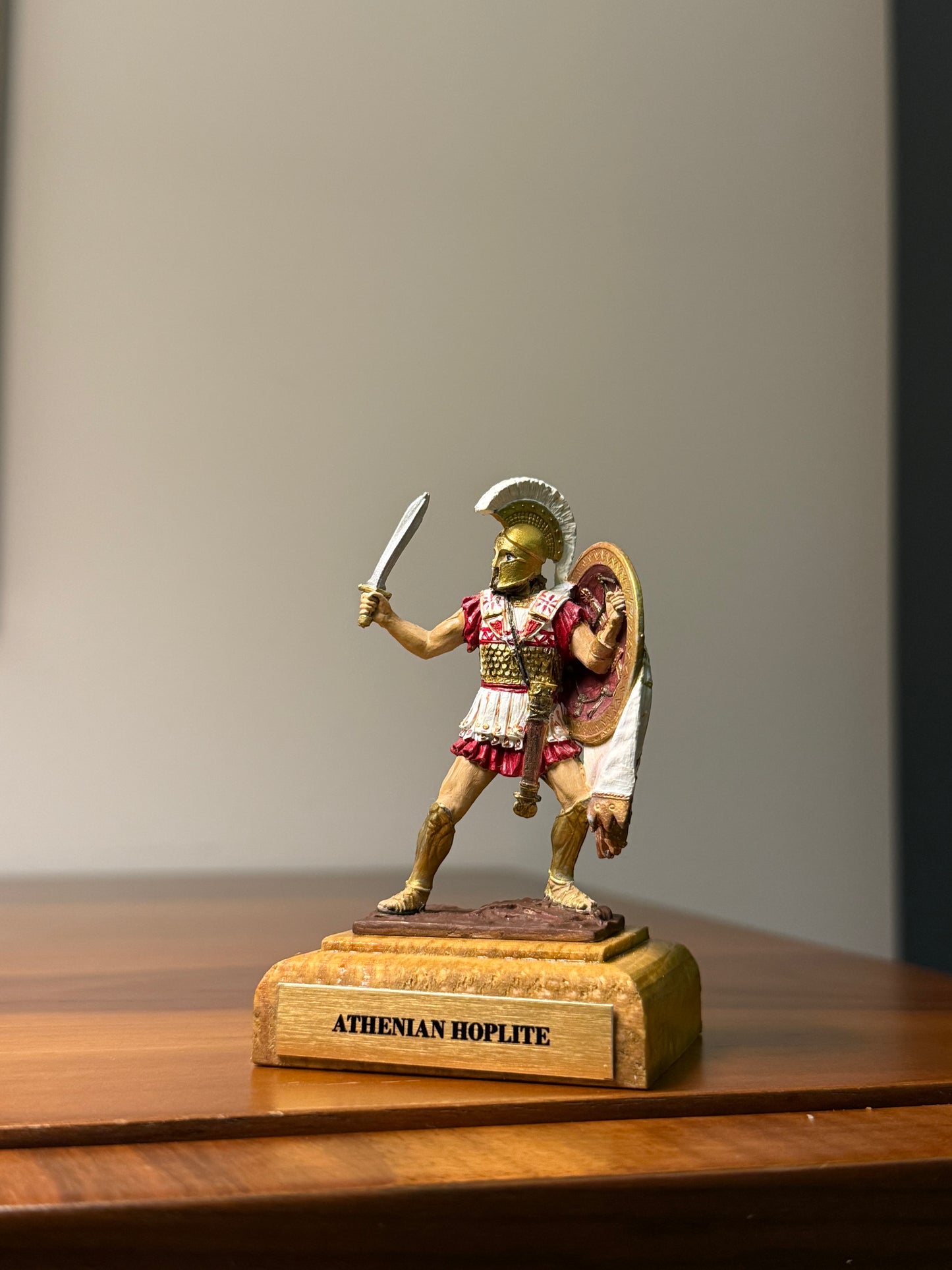 Athenian Hoplite – 5th Century BCE Hand-Painted 54mm Collectible Metal Figurine (1:32 Scale)