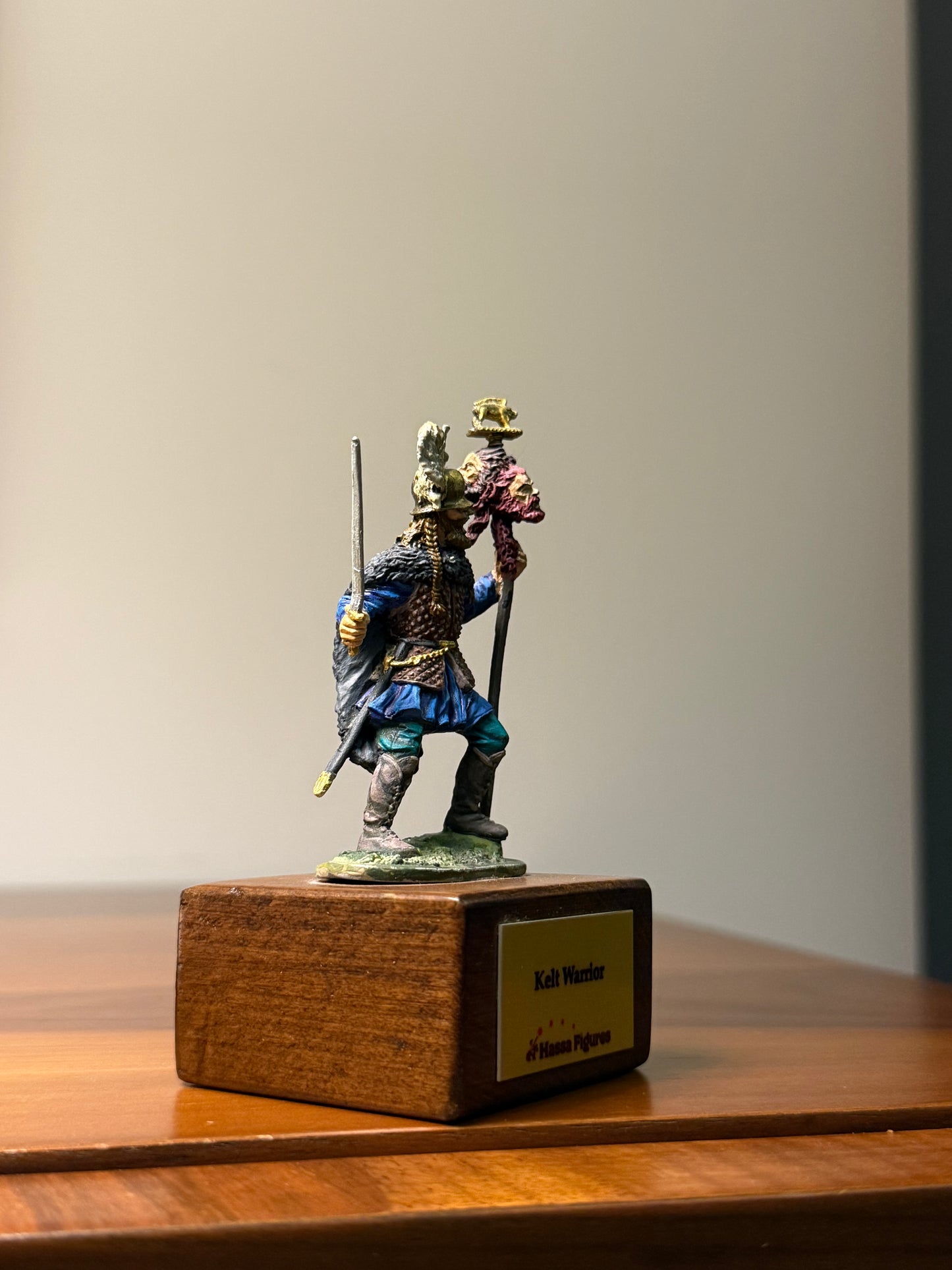 Celtic Warrior – Iron Age Hand-Painted 54mm Collectible Metal Figurine (1:32 Scale)