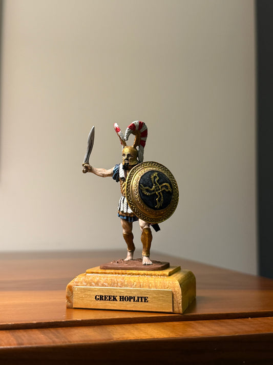 Greek Hoplite – 5th Century BCE Hand-Painted 54mm Collectible Metal Figurine (1:32 Scale)