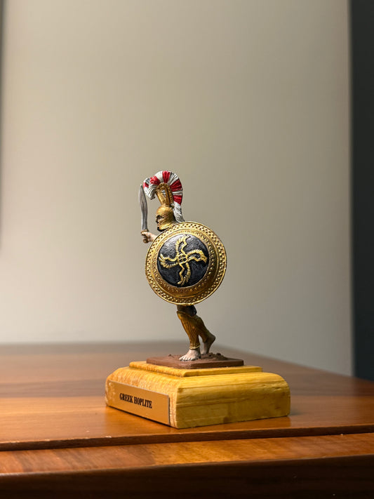 Greek Hoplite – 5th Century BCE Hand-Painted 54mm Collectible Metal Figurine (1:32 Scale)