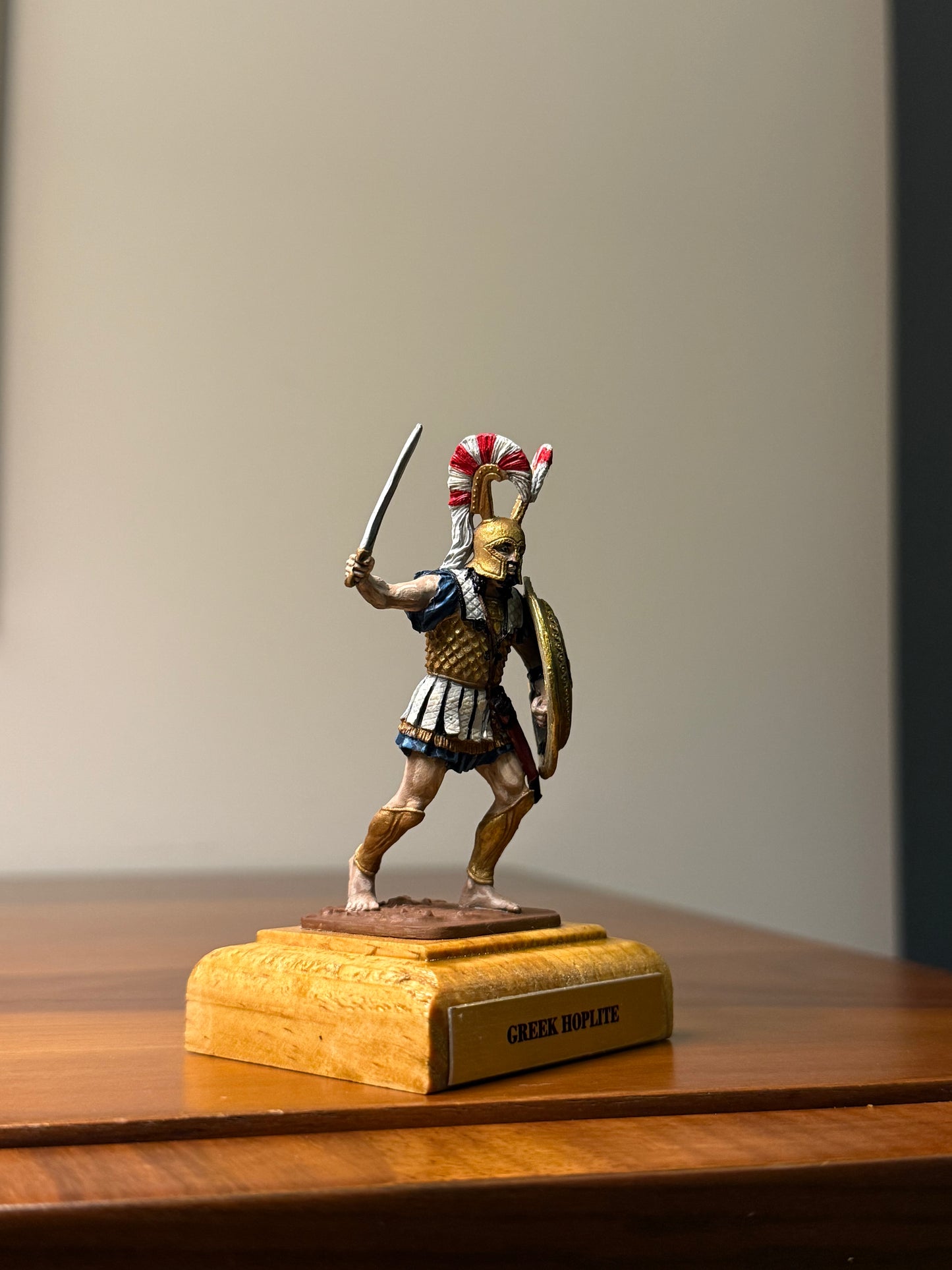 Greek Hoplite – 5th Century BCE Hand-Painted 54mm Collectible Metal Figurine (1:32 Scale)