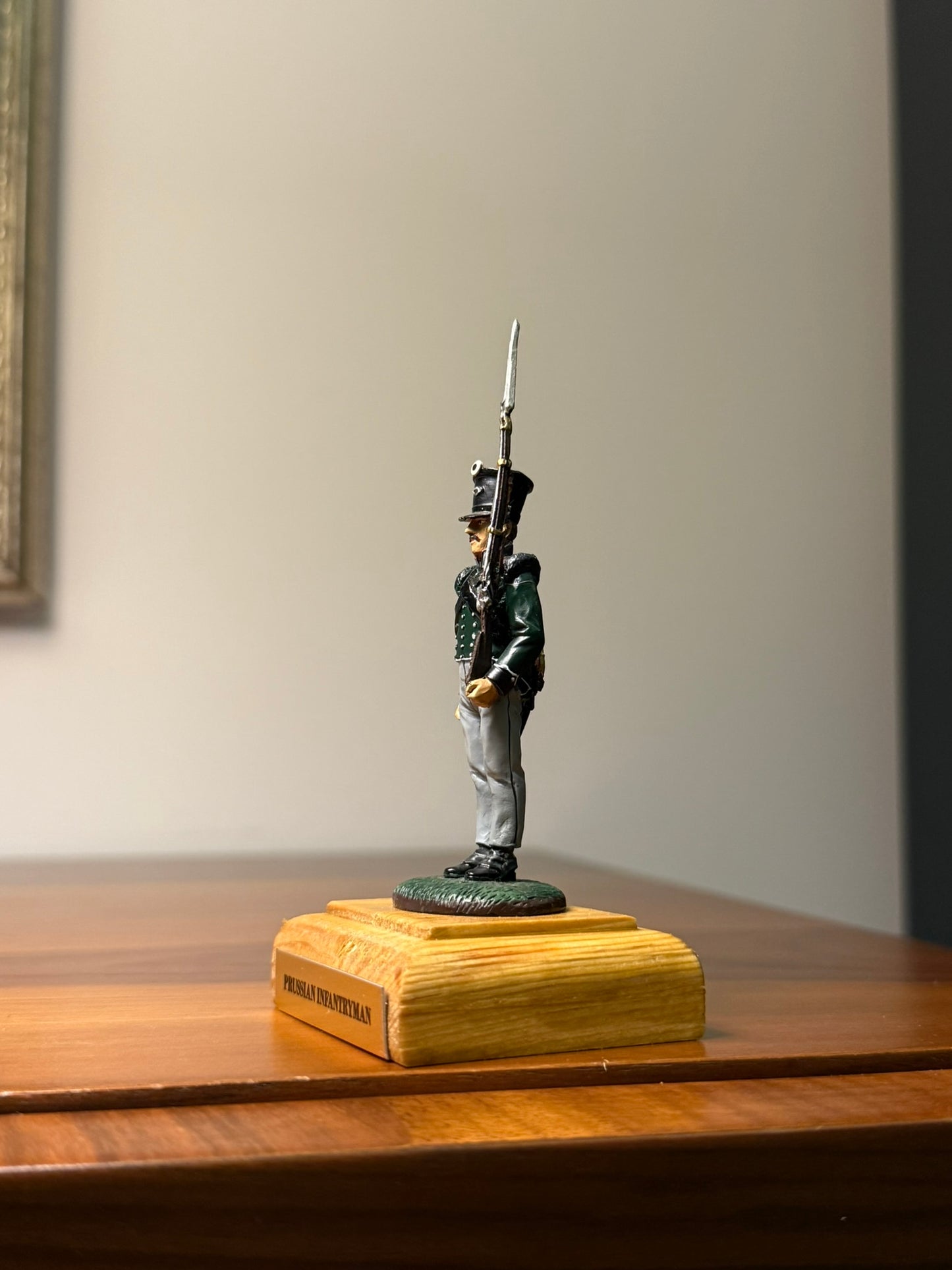 Prussian Infantryman – Napoleonic Wars (Pre-Painted Miniature with Custom Display Base) – 54 mm
