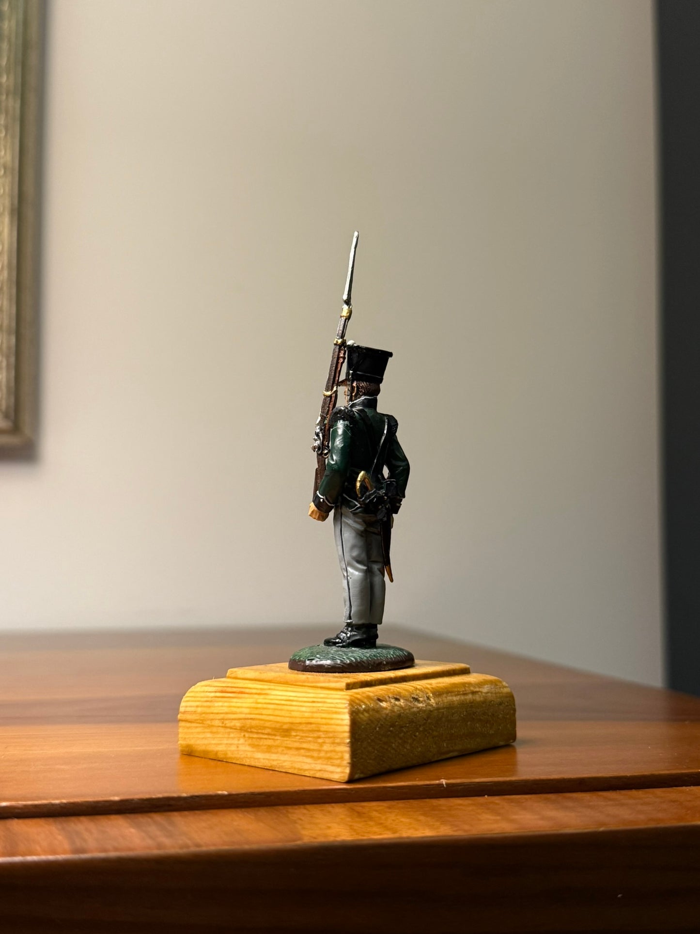Prussian Infantryman – Napoleonic Wars (Pre-Painted Miniature with Custom Display Base) – 54 mm