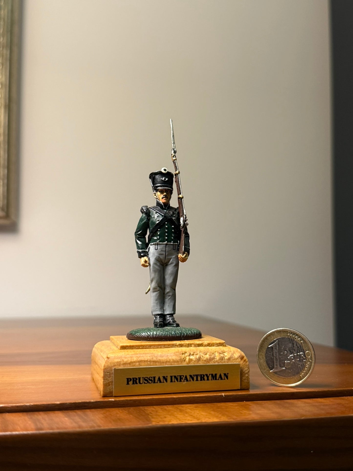 Prussian Infantryman – Napoleonic Wars (Pre-Painted Miniature with Custom Display Base) – 54 mm