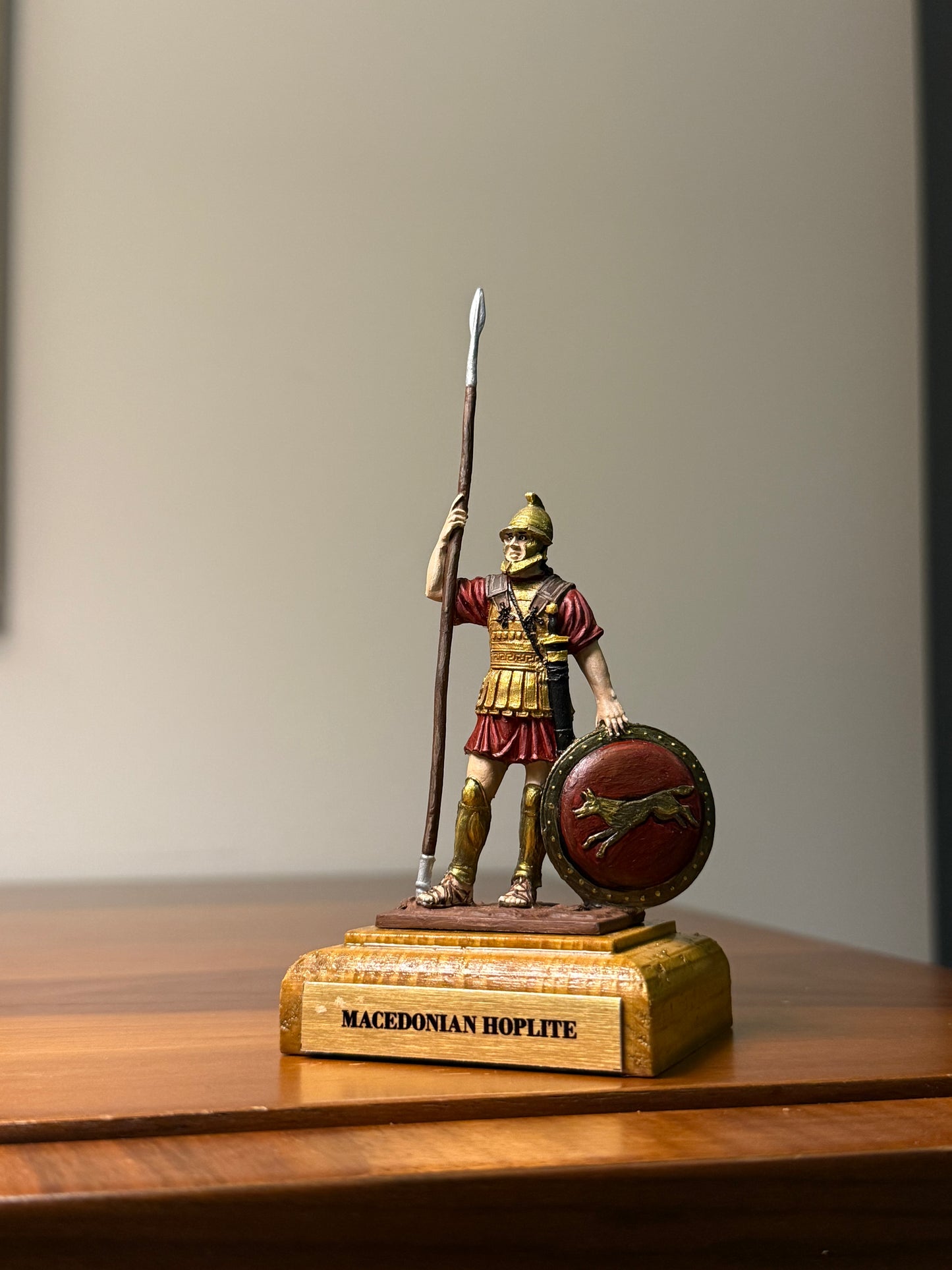 Macedonian Hoplite – Army of Alexander the Great (4th Century BCE) Hand-Painted Miniature – 54 mm